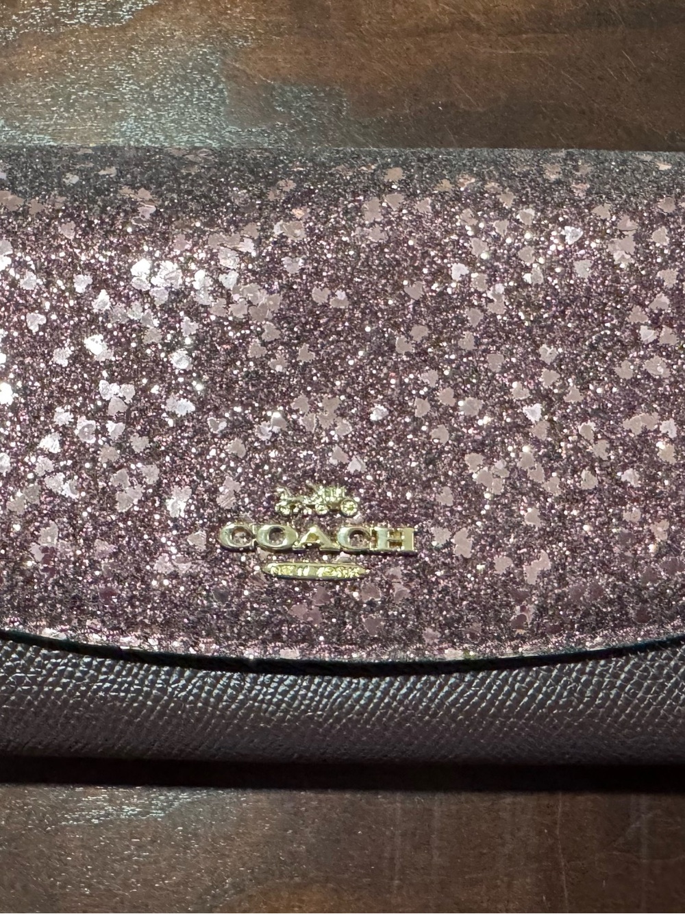 Coach Heart GlitterSlim Wallet Raspberry - Picture 5 of 6